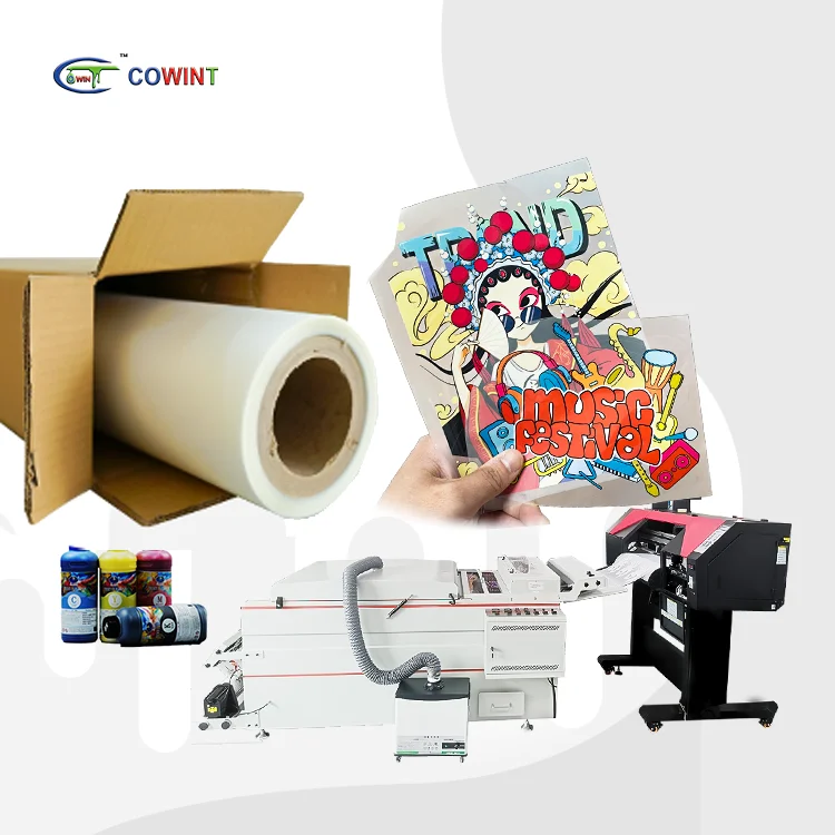 

Cowint roll to roll transfer film direct to film digital printing 30cm 60cm printer premium pet film roll for DTF clothe heat tr