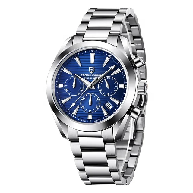 

Fast Delivery Mens Military Sports Chronograph Japan Quartz Pagani Design Watch