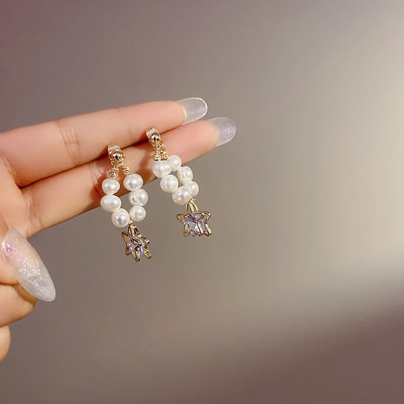 

real gold plated trendy fashion star 2021 18k gold earrings