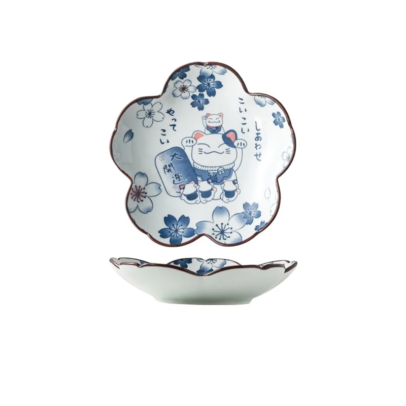 

The Fine Quality  Lucky Cat Lace Plate Dinner Art Plate Luxury