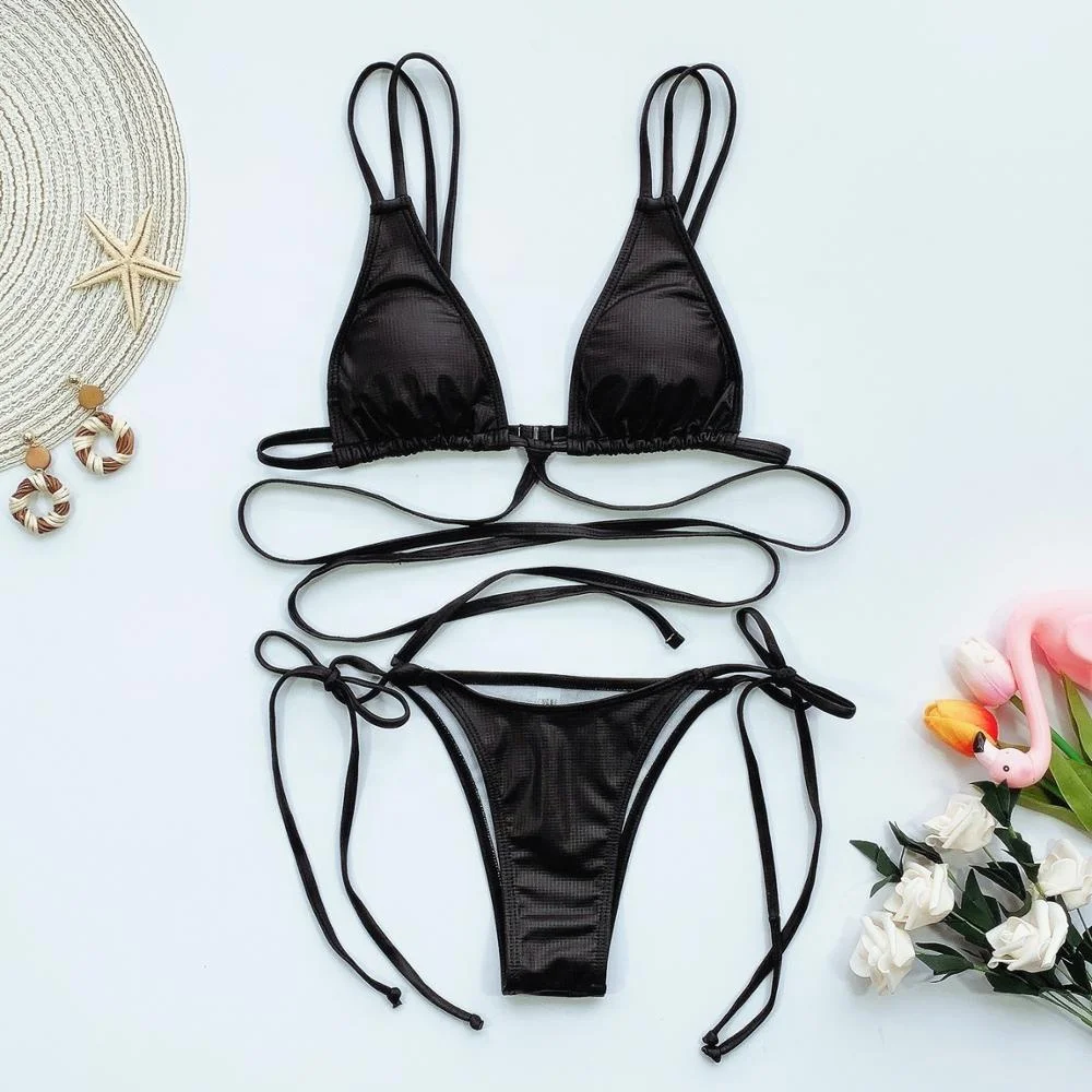 

B52156A Lately new style women fashion pure color sexy bandage swimwear bikini