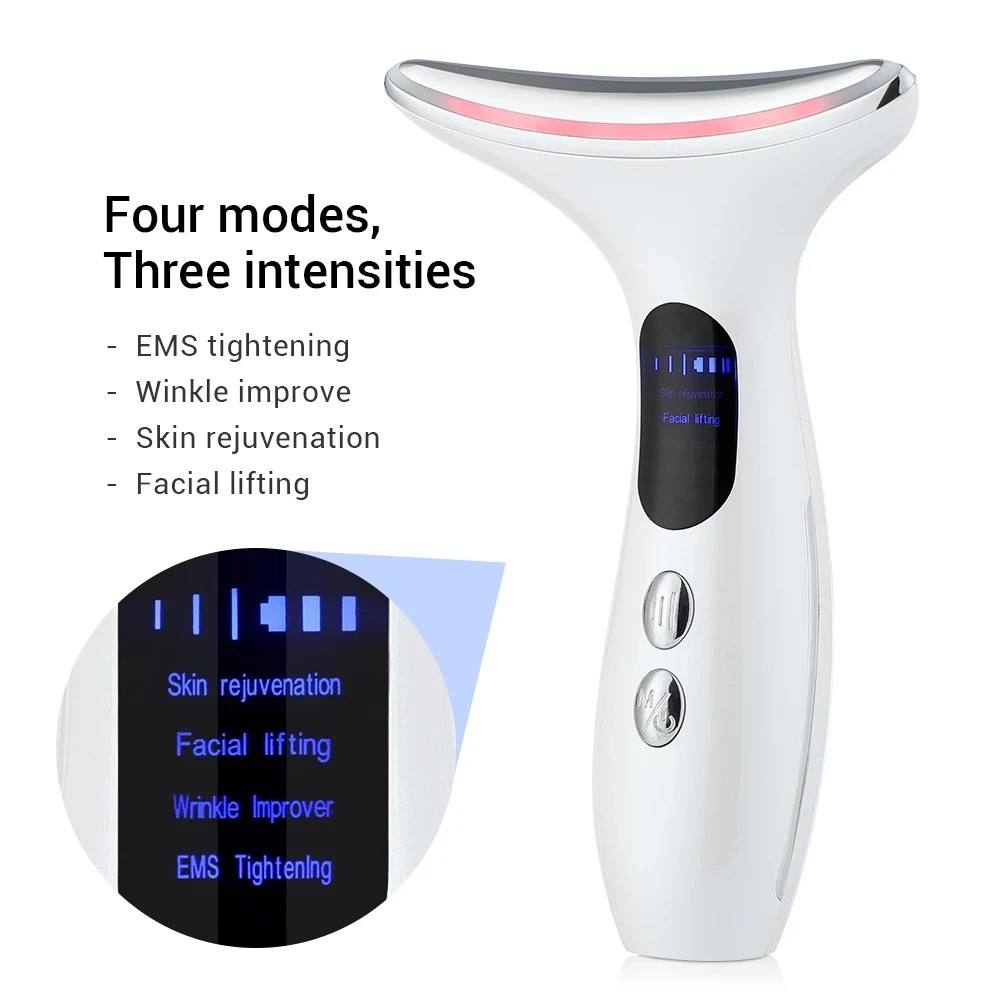 

Home use face & neck vibration neck face lifting massager beauty device anti wrinkle 3 colors led neck lift device