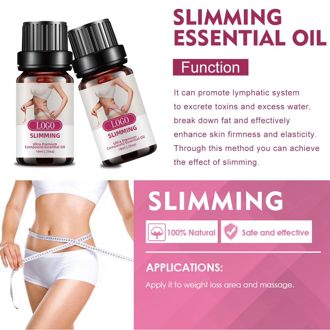 Slimming Essential Oil Good Shape Private Label OEM Compound 100% Pure Nature 10ml 3 Year Shelf Life Massage Oil