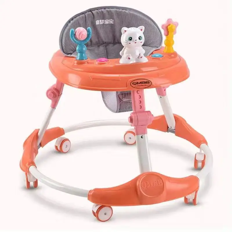 

Cartoon walking toy chair musical baby learn to walk walker with stopper for children musical baby walker, Pink/green /blue
