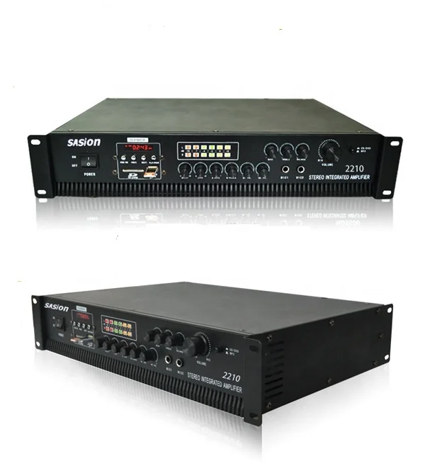 

AV-2210 Power supply 110V / 220V 50hz Amplifier Home audio Karaoke with USB SD FM radio, Black