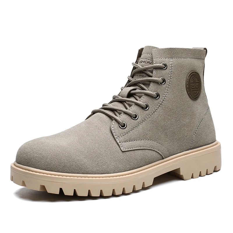 

Wholesale custom men work boots genuine leather grind arenaceous PU martin boots