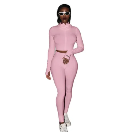 

Lucky Label 2 Two Piece Set Women Outfits Activewear Fitness Elastic Crop Top Leggings Women Matching Set Wholesale Dropshpping, Pictures