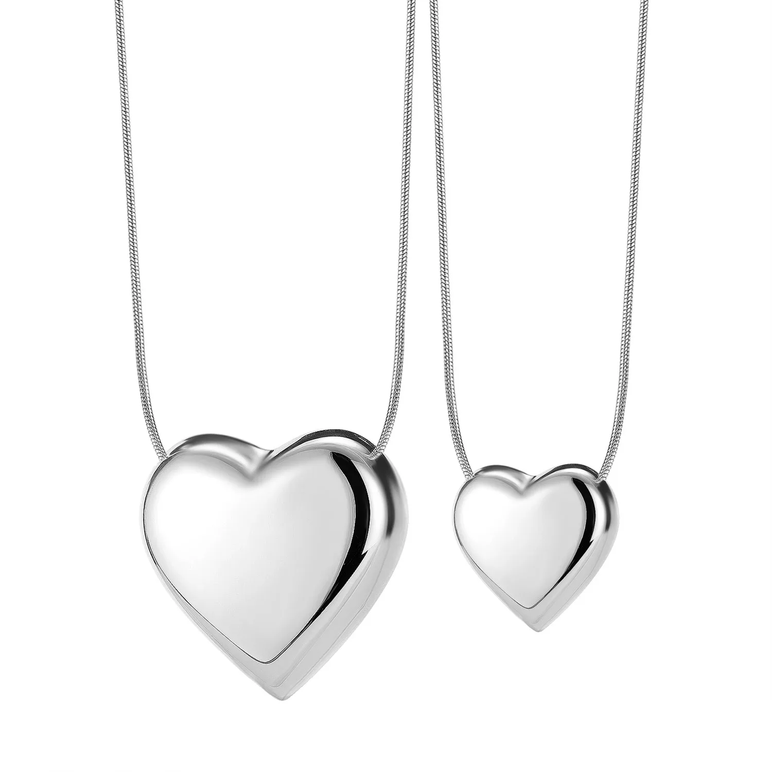 

Jessy Jewelry 2021 Women Girls Fashion Stainless Steel Chain Necklace Pendants Hearts shaped Necklace for Girls Women, As shown