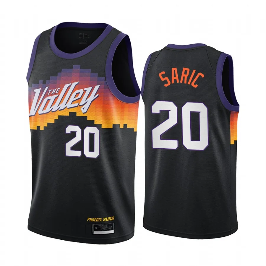 

2020-21 Phoenix Black City Edition suns The Valley Jersey 22 Ayton 99 Crowder1 Devin Booker 3 Chris Paul basketball jereys