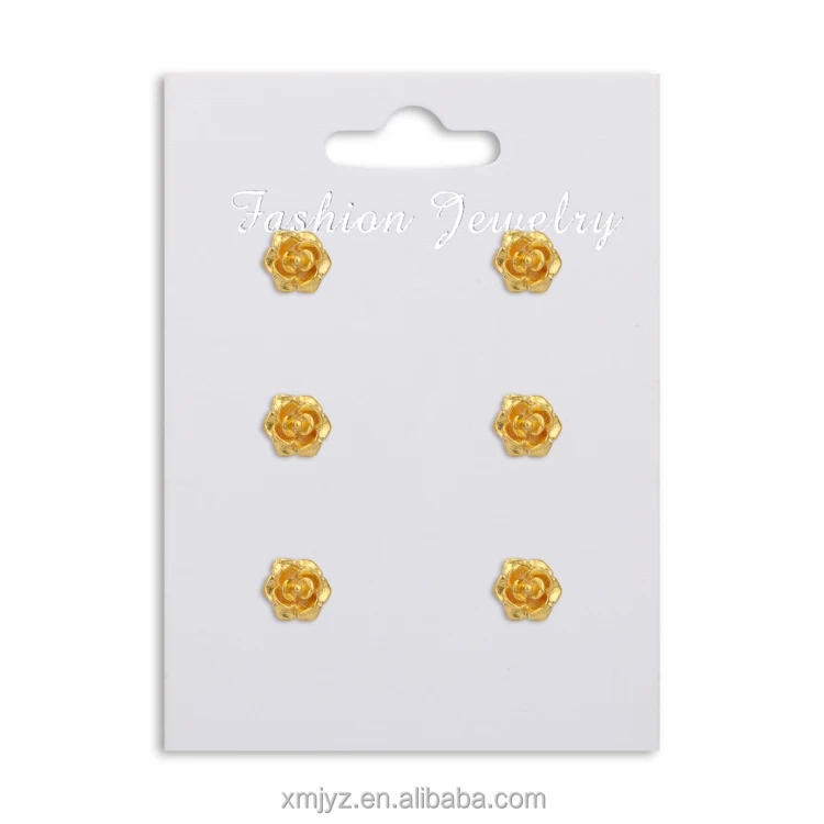 

Brass Gold-Plated Ladies Fashion Stud Earrings Live Source Rose Flower Stud Earrings