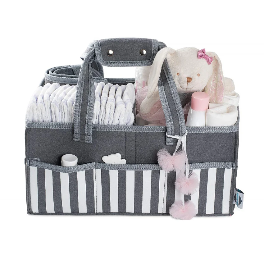 

Nappy Custom Bag Felt Basket Nursery Storage Organize Baby Diaper Caddy Organizer