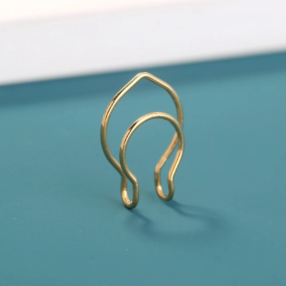

Irregular Golden Stainless Steel Nose Rings Hoop Body Piercing Jewelry Non Piercing Nose Rings Body Jewelry