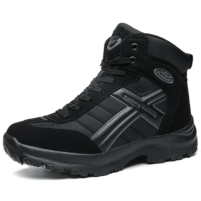 

Wholesale Winter Outdoor Waterproof Anti-slip Hiking Boots Wear-resistant Keep Warm Men's Snow Boots, Black red,black,