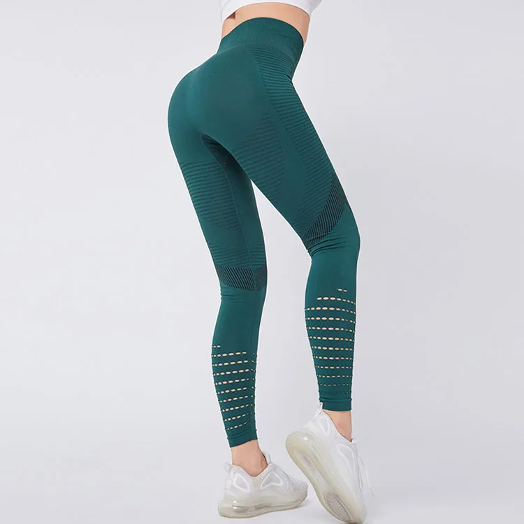 New Fitness Pants Women's High Waist Mesh Tight Yoga Pants Quick Dry ...