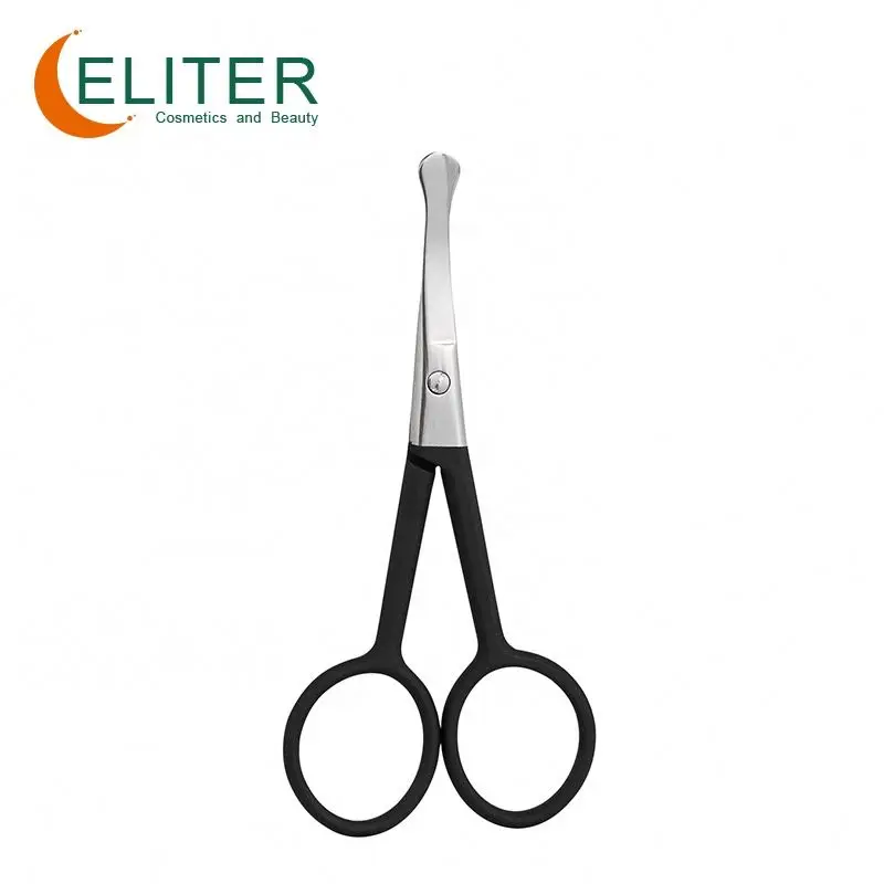 

Eliter Amazon Hot Sell In Stock Black Rubberized Soft Touch Curved Scissors Crafts Brow Scissors Beauty Scissors Stainless Steel