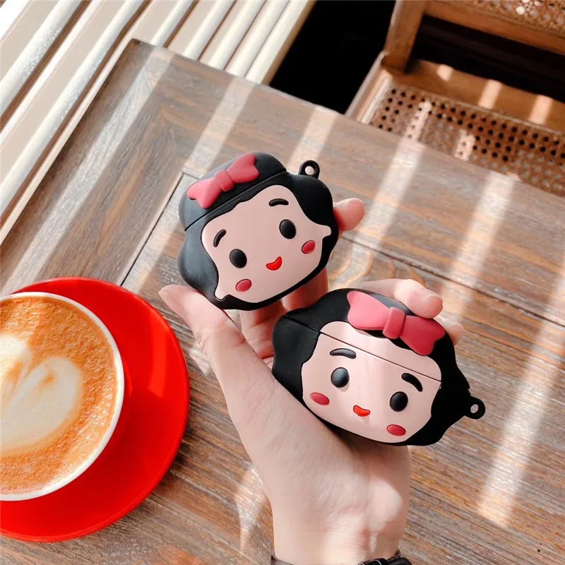 

Free Shipping Funny cute Snow white Headphone Case For Airpods 1 2 pro 3 Cartoon Silicone, Colorful