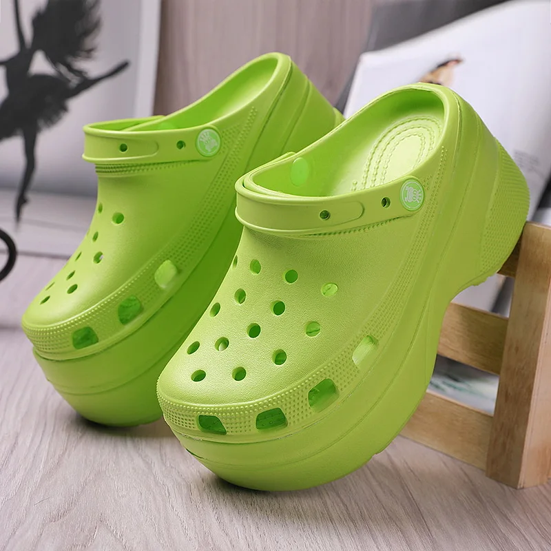 

2021 New Arrival Design Clog Sandal Eva High Thick Sole Heel Women Garden Platform Clogs Shoes, As picture