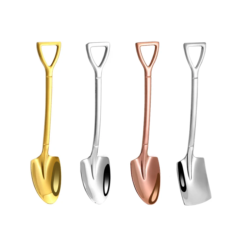 

Wholesale Titanium Flatware Gold Spoon Set Shovel Shaped Stainless Steel Spoon