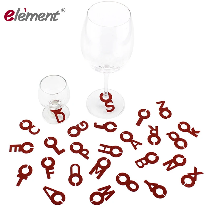 

26 letters silicone wine glasses markers and wine glass recognizer for wedding party farther day