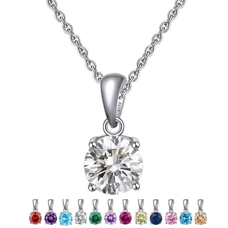 

SSDN118 2019 Fashion Sterling Silver Necklace Cubic Zirconia Necklace Jewelry Female Pendant Necklace, White