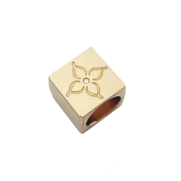

Cube shape custom logo gold drawstring metal cord end stopper for swimwear, Gold or custom