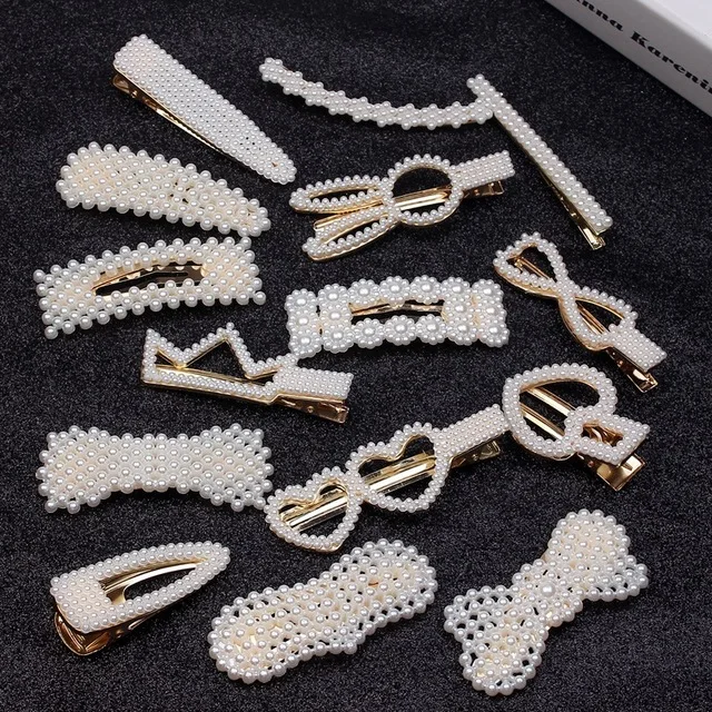 Fashion korean rhinestone pearl hair clip For Women wholesale N911089
