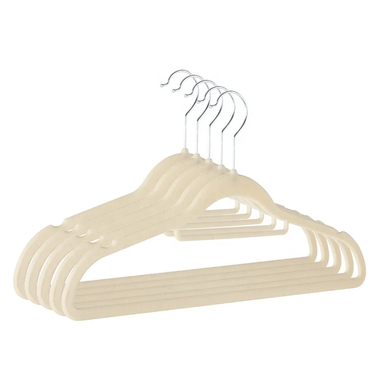 Image of 5Pack Non Slip Flocked Velvet Hangers Clothes Hangers with Swivel Hook Coat Velvet Hangers for Cloths