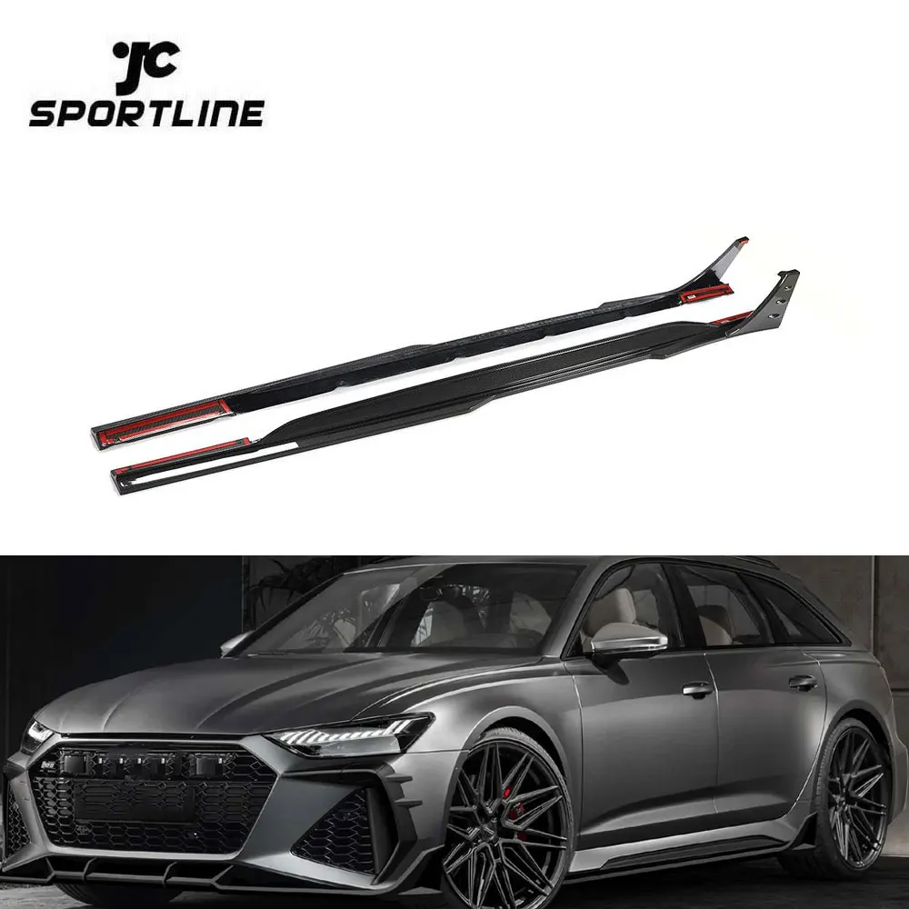 

RS6 Prepreg Dry Carbon Fiber Side Skirts for Audi A6 C8 2019-2021