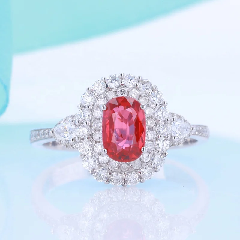 

Starsgem 18K White Gold Jewelry Vintage Luxury Natural Ruby Gemstone Rings For Women Wedding