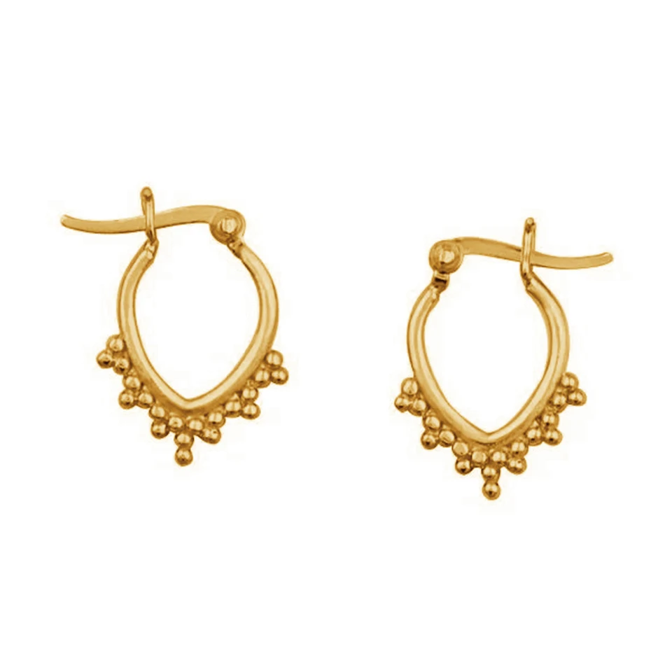 

wholesale minimalist jewellery 925 sterling silver 14k gold plated Ethnic Hoop Earrings for women