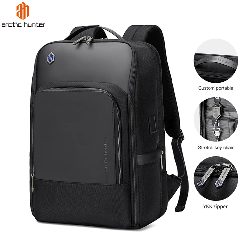 

arctic hunter Business High Quality Backpack with USB Leather Backpack Custom Luxury Backpack Bag Laptop for Men Mochila