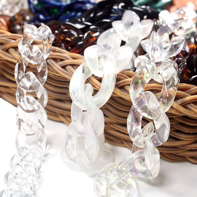 

Factory wholesale clear acrylic plastic chain for shoes, Transparent