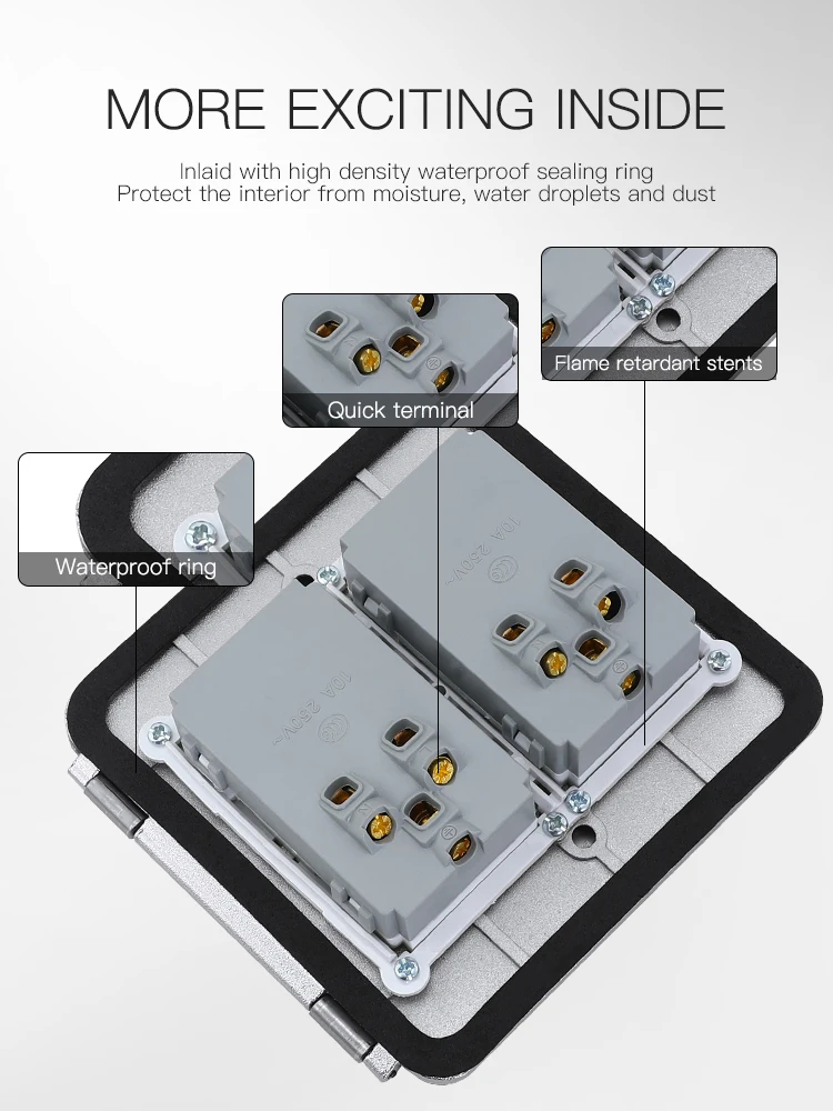 Wholesale standard multifunctional module 16A open floor socket