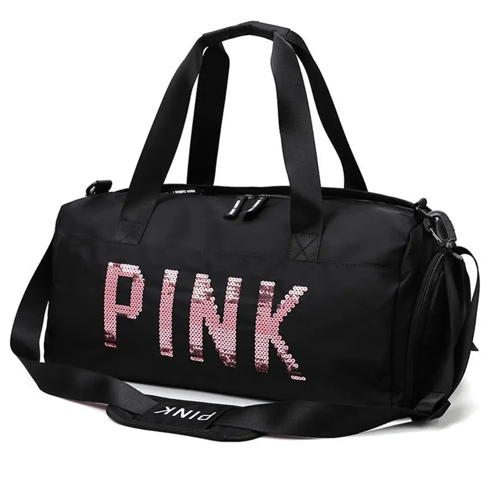 
Custom Lightweight Waterproof Gym Large Capacity Sport Bag Outdoor Travel Pink duffle Bag With Shoe Compartment 