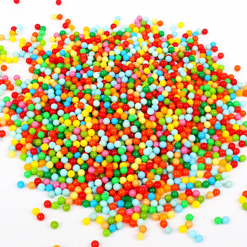 

Mix Colours 4MM Opaque Solid Round Plastic Small Beads No Hole, Multicolor