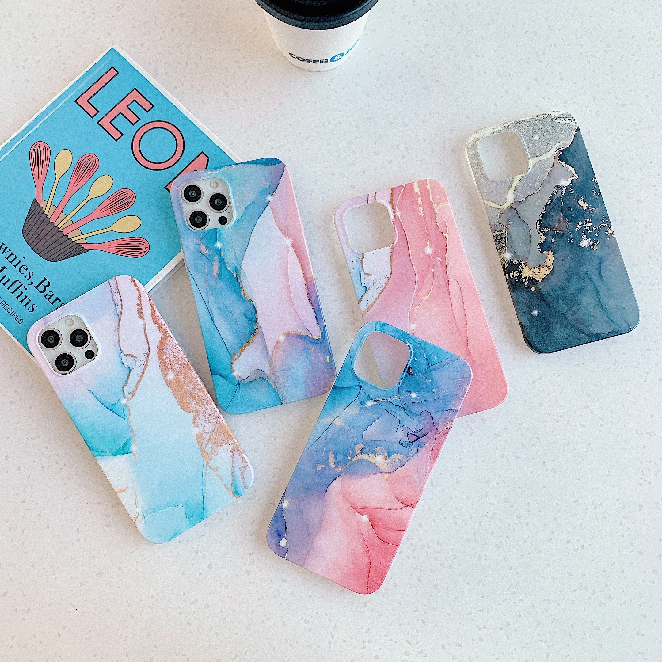 

New Bling Marble Phone Case for iPhone 12pro max 11 11pro 11 pro max