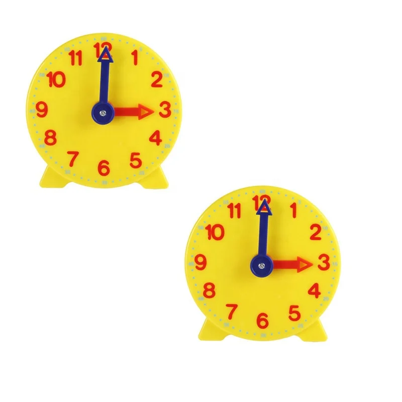 Student Learning Clock Time Gear Plastic 10cm Yellow Clock 12 Hour Buy Durable Molded Plastic