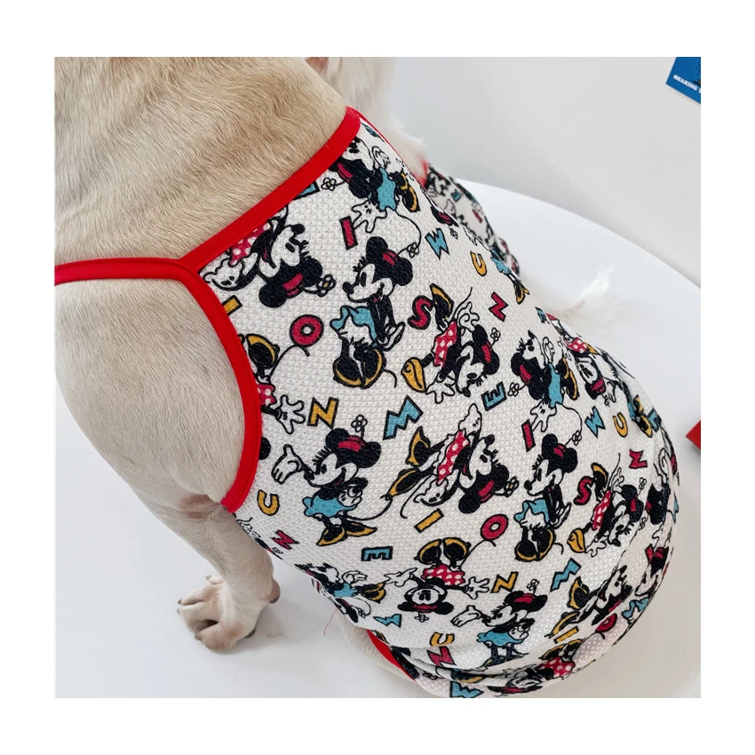 

Hot Sale Super Cartoon Dog Clothes Cute Fat Dog Vest Printed Pet Sling Clothes