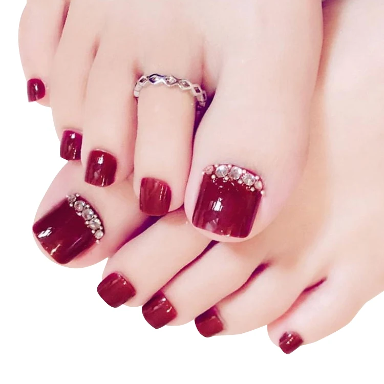 

Wholesale Price ABS Artificial Toe Nails Designed False Toe Nails With Pattern Pressure Toe Press On Nails
