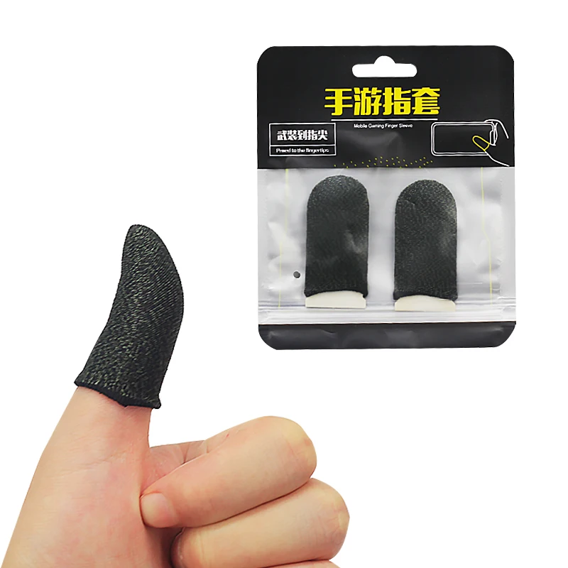 

Quality mobile game thumb covers copper fiber anti-skid finger sleeves moving joystick screen touching finger glove for PUBG