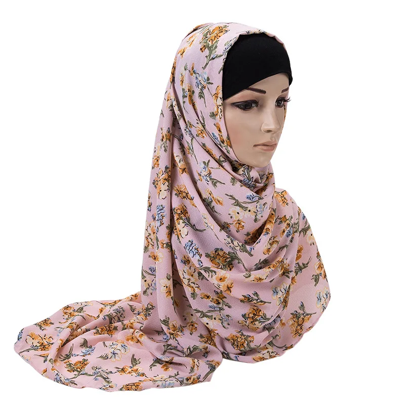 Wholesale Hijabs Malaysia Women's Veils Wrap Headscarves Scarves Printed Muslim Women Hijab Scarf