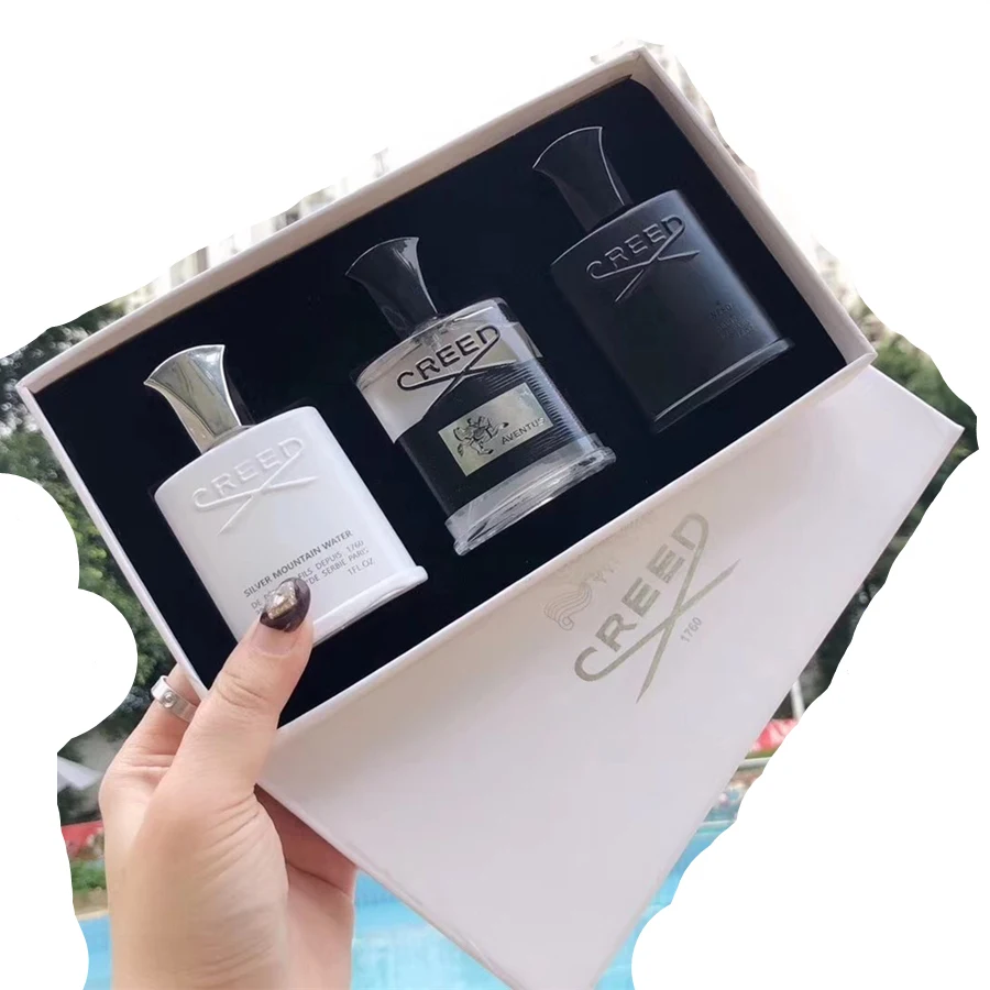 

Creed Cologne perfume 30ml*3 Creed Aventus Green Irish and Silver Water mini set long lasting and high fragance gift box fs0387