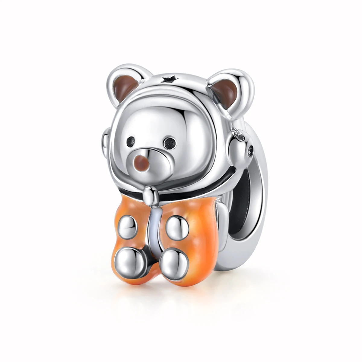 

SCC1693 Wholesale diy jewelry finding sterling silver 925 space bear charms