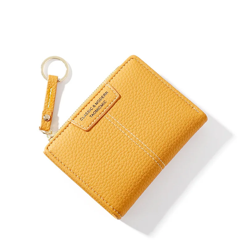 

2020 New Women's Wallet Fashion Short Zippered Two Fold Clip Multi-functional Pocket Wallet, Pink...