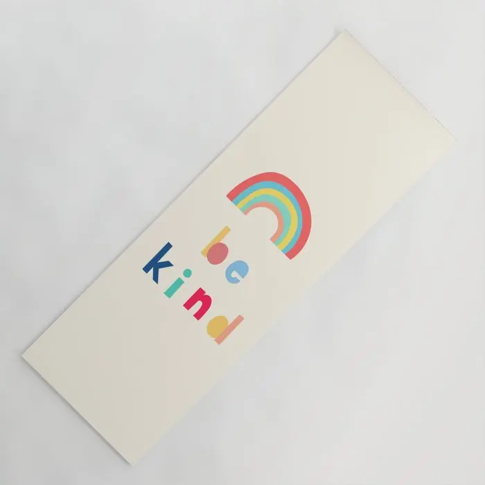 

Custom Colorful Rainbow Yoga Mat Eco-Friendly Soft Kid Yoga Mat With Rainbow Patterns
