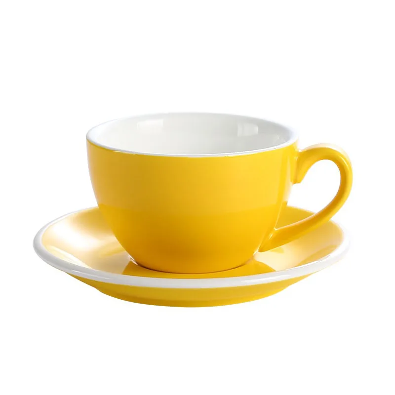 

Creative European Style Coffee And Saucer Set Ceramic Water Flower Tea Office Macaron Coffee Cup