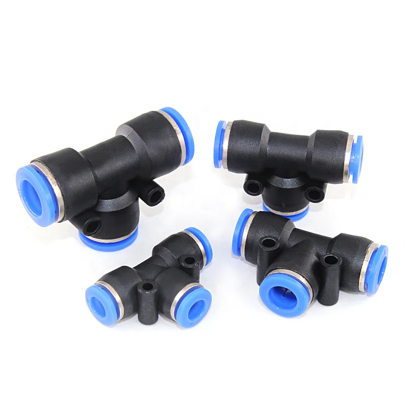 

air pipe connectors T type plastic three-way quick-connect PE pneumatic parts joint pipe fitting pneumatic connection