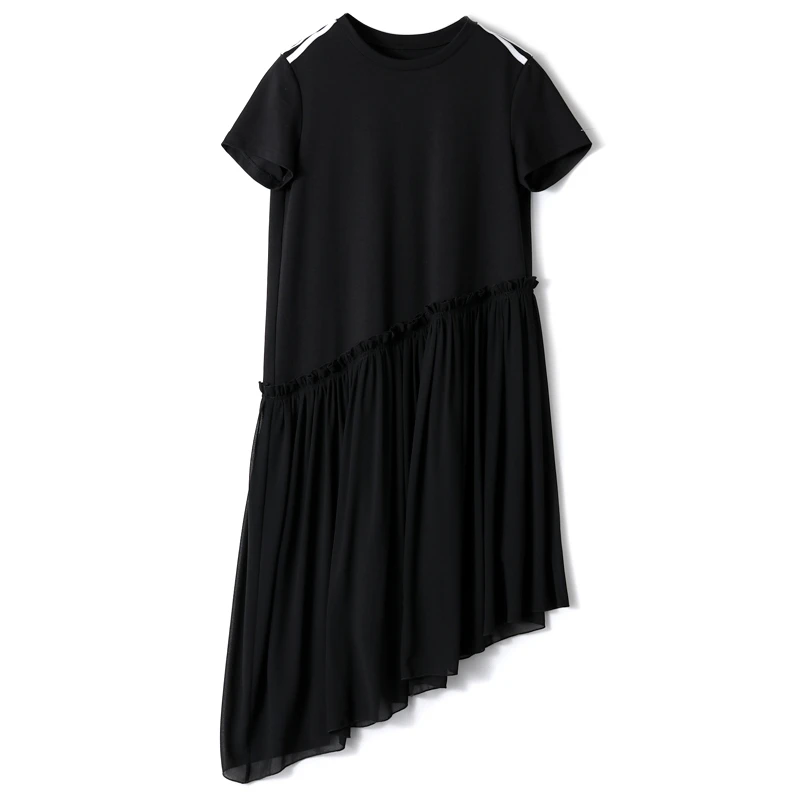 

2020 New chiffon short Sleeved Women Short Party Ruffles Femme Elegant Ladies Chiffon Dress