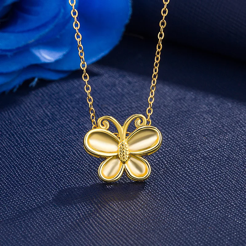 

Fashion simple charm necklace female gold butterfly pendant choker necklace (KNK5190), Same as the picture