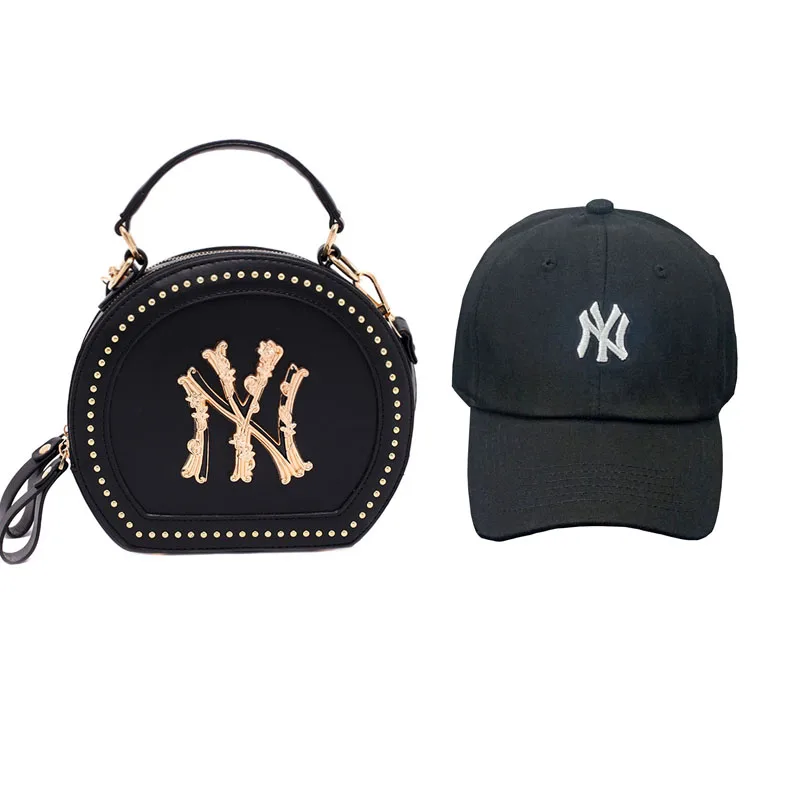 

MD-20123001 NY Beanie Hats And Bags Sports Baseball Wholesale women Handbag Sets Purse Hats Women Hand Bags Ladies